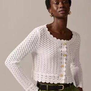 J. Crew Crochet cropped cardigan sweater
